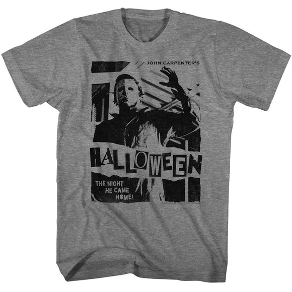 Halloween-Halloween Punk Flyer Style-Graphite Heather Adult S/S T-Shirt - Graphite Heather