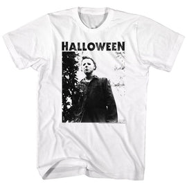 Halloween-Watching Big Title-White Adult S/S T-Shirt - White