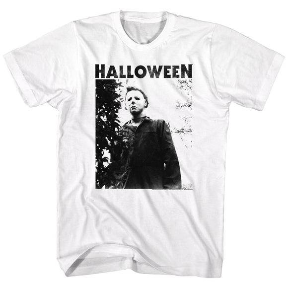 Halloween-Watching Big Title-White Adult S/S T-Shirt - White