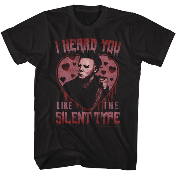 Halloween-Halloween Silent Type-Black Adult S/S T-Shirt - Black