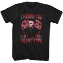 Halloween-Halloween Silent Type Heart-Black Adult S/S T-Shirt - Black