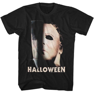 Halloween Halloween Half Mask And Knife Adult T-Shirts