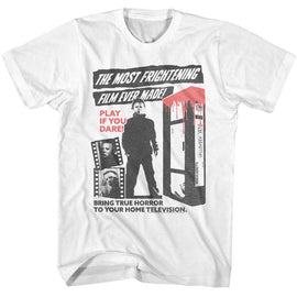 Halloween-Halloween Frightening Film-White Adult S/S T-Shirt - White