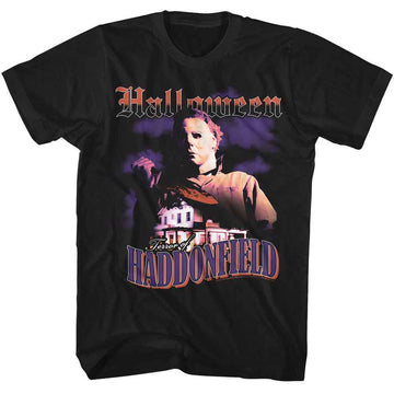 Halloween-Halloween Terror Of Haddonfield-Black Adult S/S T-Shirt - Black