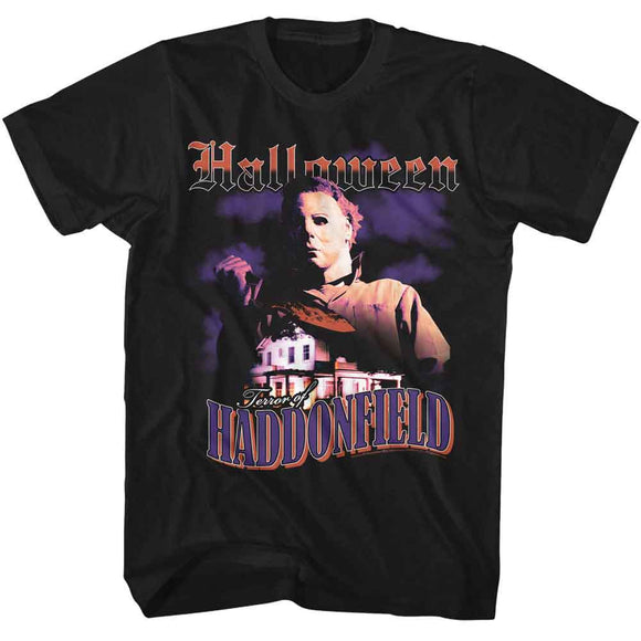 Halloween-Halloween Terror Of Haddonfield-Black Adult S/S T-Shirt - Black