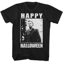 Halloween-Halloween Happy-Black Adult S/S T-Shirt - Black