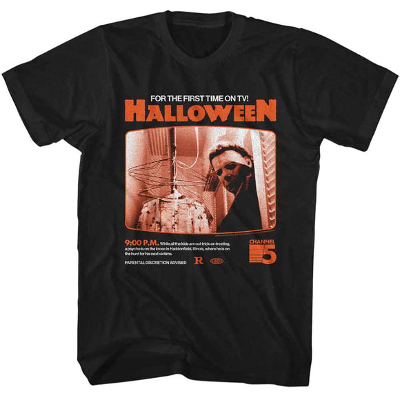 Halloween-Halloween TV Guide 81-Black Adult S/S T-Shirt - Black