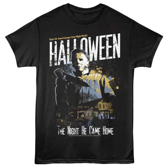 Halloween-Halloween One Night Early-Black Adult S/S T-Shirt - Black