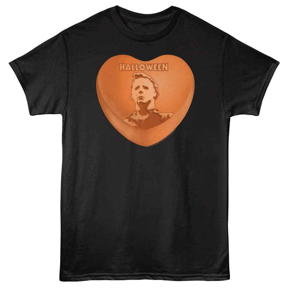 Halloween-Halloween Candy Heart-Black Adult S/S T-Shirt - Black