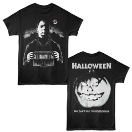 Halloween-Halloween Myers With House F B-Black Adult S/S T-Shirt ***F&B***-S - Black