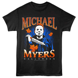 Halloween-Halloween M Myers-Black Adult S/S T-Shirt - Black