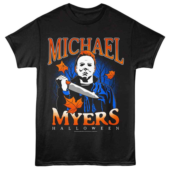 Halloween-Halloween M Myers-Black Adult S/S T-Shirt - Black