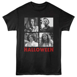 Halloween-Halloween Photo Grid-Black Adult S/S T-Shirt - Black
