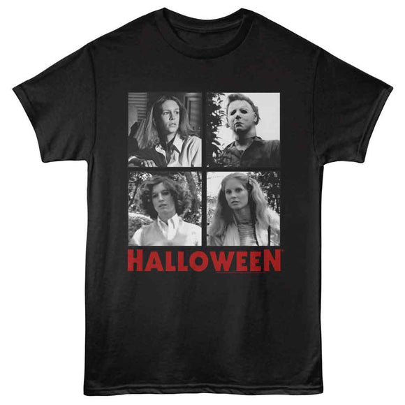 Halloween-Halloween Photo Grid-Black Adult S/S T-Shirt - Black