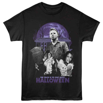 Halloween-Halloween Fullmoon-Black Adult S/S T-Shirt - Black