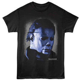 Halloween-Halloween Myers Head-Black Adult S/S T-Shirt - Black