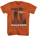 Halloween-Stairs2-Antique Orange Heather Adult S/S T-Shirt - Antique Orange Heather
