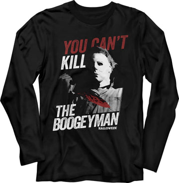 Halloween-Boogeyman-Black Adult L/S T-Shirt - Black
