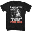 Halloween-Your Funeral-Black Adult S/S T-Shirt - Black