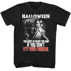 Halloween-Your Funeral-Black Adult S/S T-Shirt - Black
