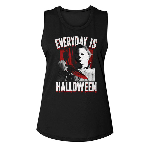 Halloween-Everyday-Black Ladies Muscle Tank-S - Black