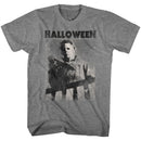 Halloween-Mikefade-Graphite Heather Adult S/S T-Shirt - Graphite Heather