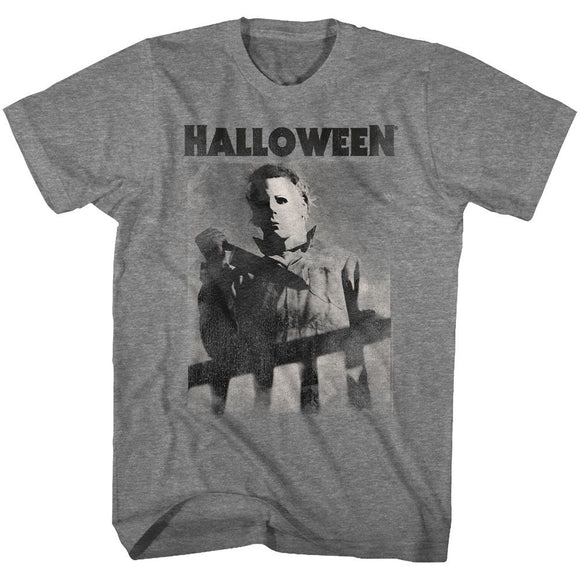 Halloween-Mikefade-Graphite Heather Adult S/S T-Shirt - Graphite Heather