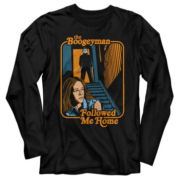 Halloween-Boogeyman Followed-Black Adult L/S T-Shirt - Black