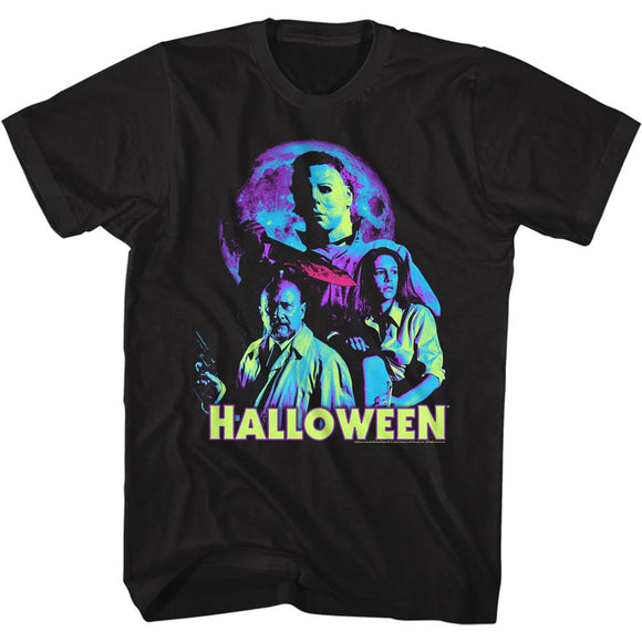 Halloween-Neon Moon-Black Adult S/S T-Shirt - Black