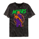 Halloween-Halloween Colorful Myers-Mineral Wash Black Adult S/S T-Shirt - Black