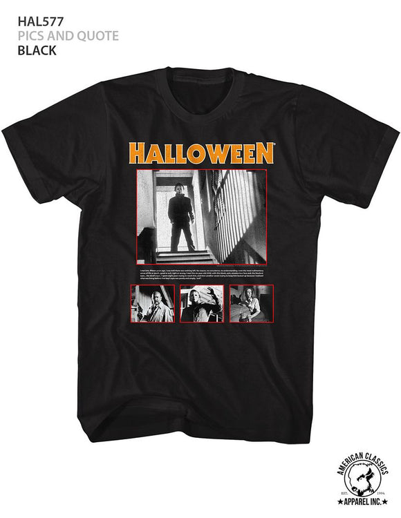 Halloween-Pics And Quote-Black Adult S/S T-Shirt - Black