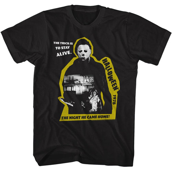 Halloween-Halloween Cut Out-Black Adult S/S T-Shirt - Black