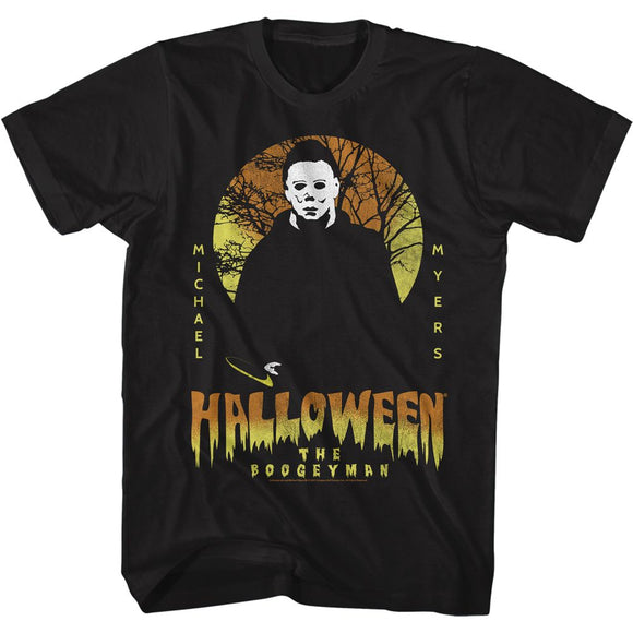 Halloween-Myers The Boogyman-Black Adult S/S T-Shirt - Black