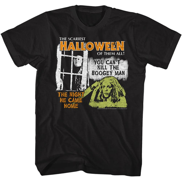 Halloween-Halloween Scariest Halloween-Black Adult S/S T-Shirt - Black