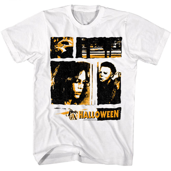 Halloween-Halloween Panels-White Adult S/S T-Shirt - White