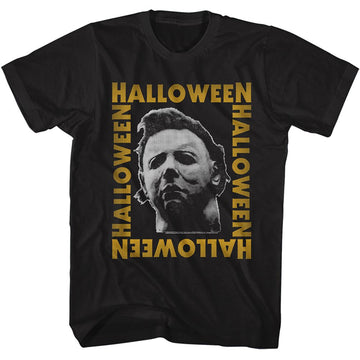 Halloween-Halloween Logo Frame-Black Adult S/S T-Shirt - Black