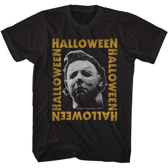 Halloween-Halloween Logo Frame-Black Adult S/S T-Shirt - Black