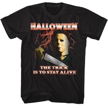 Halloween-Halloween Lightning-Black Adult S/S T-Shirt - Black