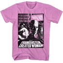 Hammer Horror-Frankenstein Woman Poster-Neon Purple Heather Adult S/S T-Shirt - Neon Purple Heather