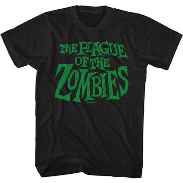 Hammer Horror-Plague Of The Zombies Logo-Black Adult S/S T-Shirt - Black