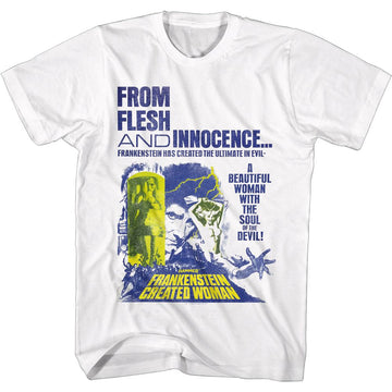 Hammer Horror-Flesh And Innocence-White Adult S/S T-Shirt - White