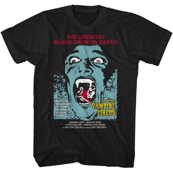 Hammer Horror-Vampire Circus Moth-Black Adult S/S T-Shirt - Black