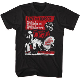 Hammer Horror-Love That Horror-Black Adult S/S T-Shirt - Black