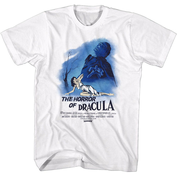 Hammer Horror-Hammer Horror Horror Of Drac-White Adult S/S T-Shirt - White