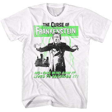 Hammer Horror-Hammer Horror Curse Of Frankenstein-White Adult S/S T-Shirt - White