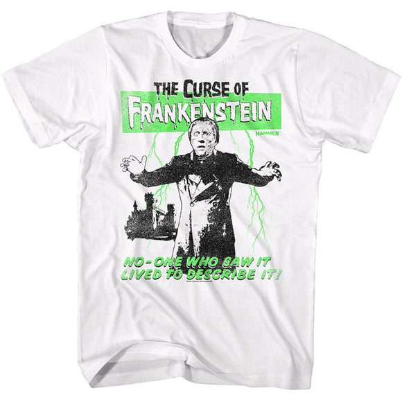 Hammer Horror-Hammer Horror Curse Of Frankenstein-White Adult S/S T-Shirt - White