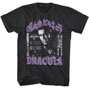 Hammer Horror-Hammer Horror Jpn Eng Dracula-Black Heather Adult S/S T-Shirt - Black Heather