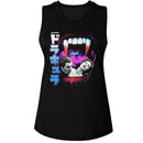 Hammer Horror-Hammer Horror Fangs And Photos Jpn Text-Black Ladies Muscle Tank-S - Black