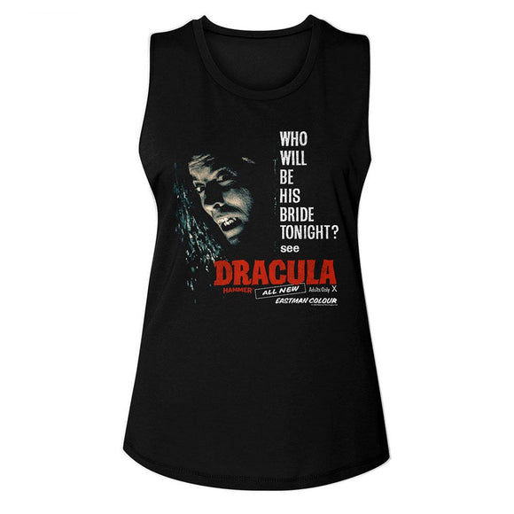 Hammer Horror-Hammer Horror Be His Bride-Black Ladies Muscle Tank-S - Black