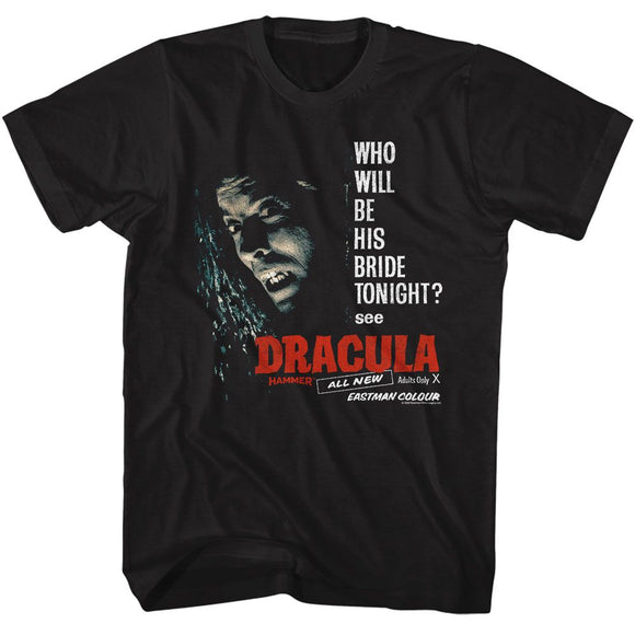 Hammer Horror-Hammer Horror Be His Bride-Black Adult S/S T-Shirt - Black